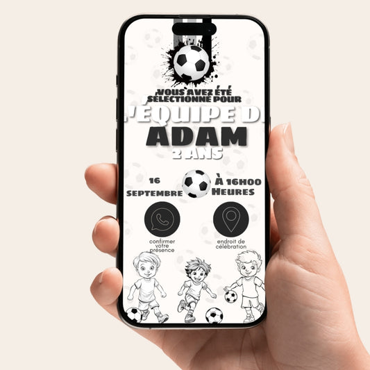 Invitation anniversaire numérique et interactive Football